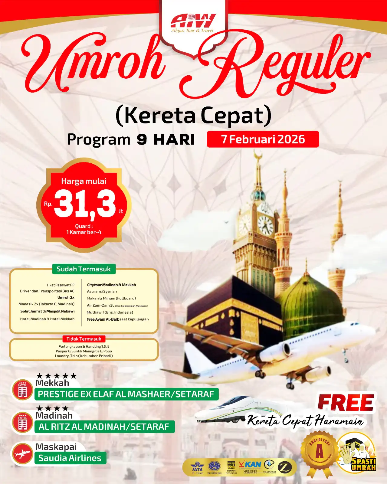 REGULER 9HR (KERETA CEPAT)